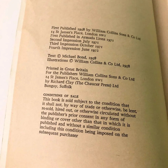 Vtg 1972  Bear Called Paddington The Air Armada Lion Book Paperback Michael Bond - Picture 9 of 16